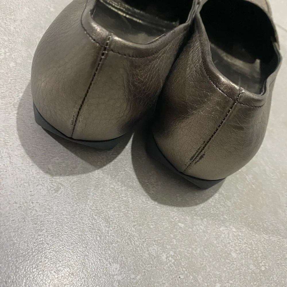 Prada Women's Bronze Leather Loafers - Picture 6 of 13